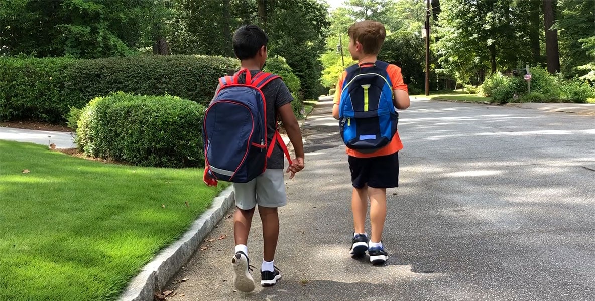 Kids walking to school
