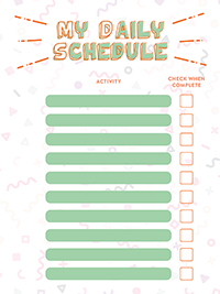 myDailyScheduleBlank200x267px my Daily Schedule Blank
