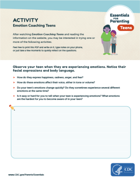 Teens Activity Emotion Coaching