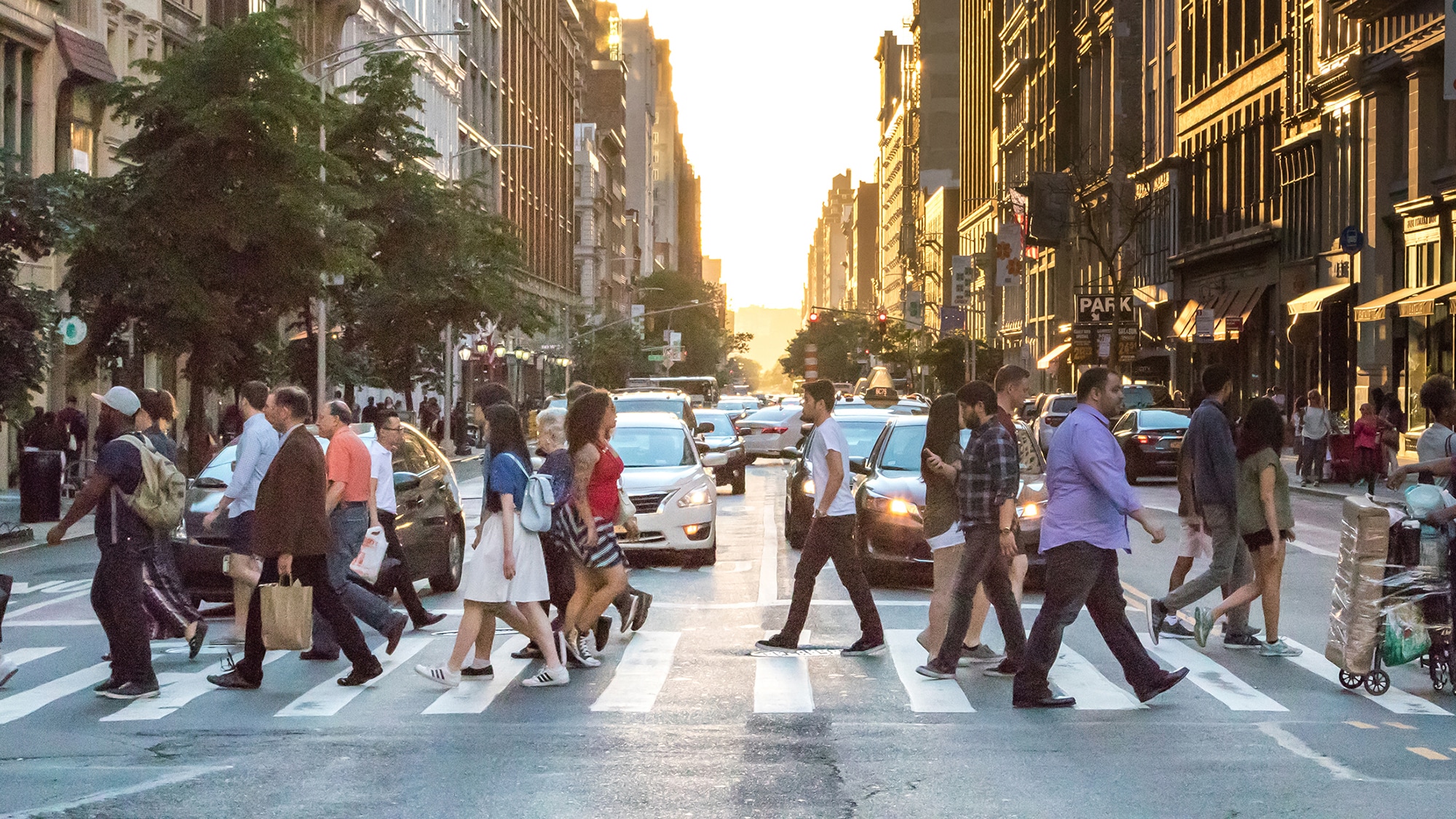 People Crossing Street in New York City People Crossing Street in New York City