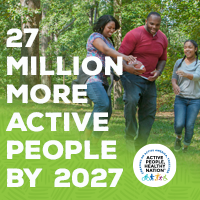 Active People Healthy Nation 27 million more active people by 2027, AA family walking Active People Healthy Nation 27 million more active people by 2027, AA family walking