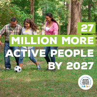 Active People Healthy Nation 27 million more active people by 2027, Latino family playing soccer Active People Healthy Nation 27 million more active people by 2027, Latino family playing soccer