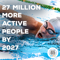 Active People Healthy Nation 27 million more active people by 2027, White man swimming Active People Healthy Nation 27 million more active people by 2027, White man swimming