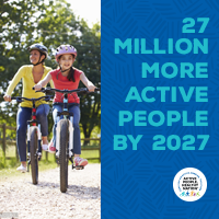 Active People Healthy Nation 27 million more active people by 2027, Hispanic family biking Active People Healthy Nation 27 million more active people by 2027, Hispanic family biking