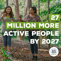 Active People Healthy Nation 27 million more active people by 2027, Hispanic mother and daughter walking Active People Healthy Nation 27 million more active people by 2027, Hispanic mother and daughter walking