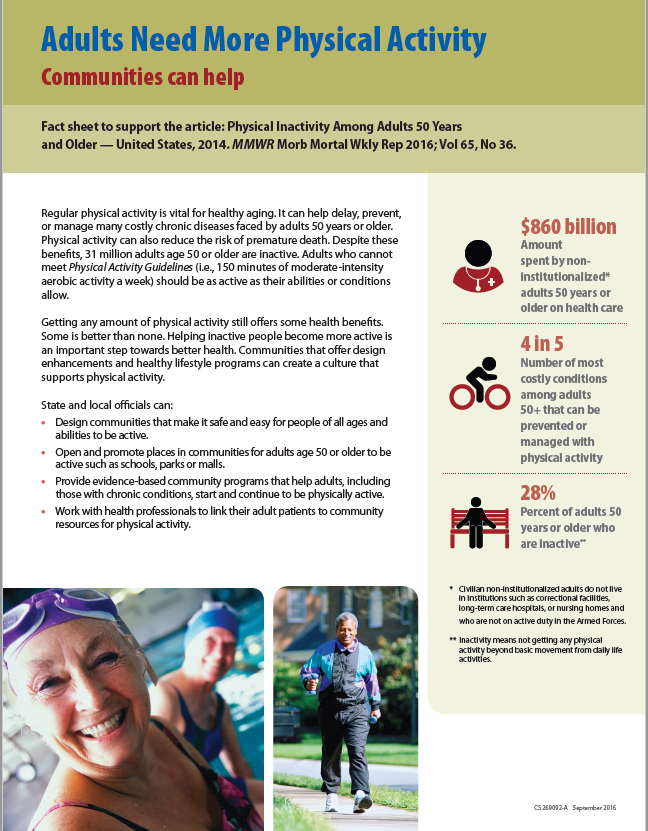 Adults Need More Physical Activity Factsheet