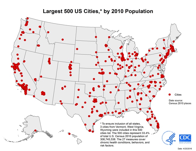 Top 500 Cities Map Top 500 Cities Map