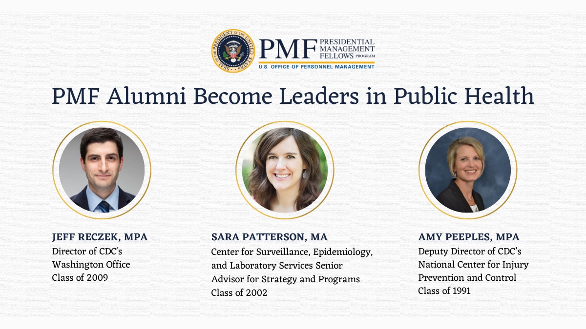 PMF Program alumni Jeff Reczek, Sara Patterson, and Amy Peeples.
