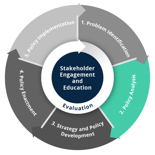analysis wheel Image of CDC policy process wheel, highlighting policy analysis in green