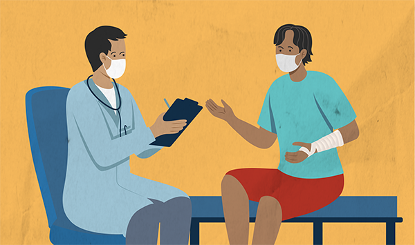 treatment-tpox-decision Graphic of a patient talking with health care worker