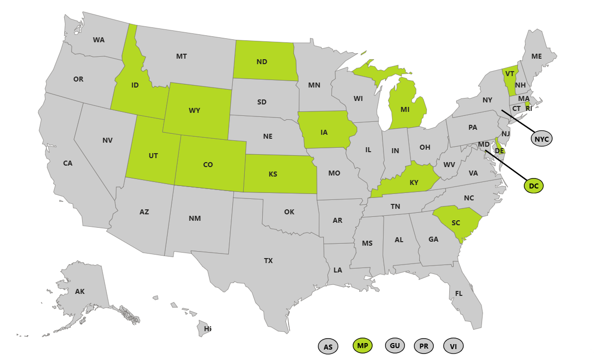 Cumulative jurisdictional Vital Records Offices in production with FHIR – Mortality (current as of July 1, 2025)
