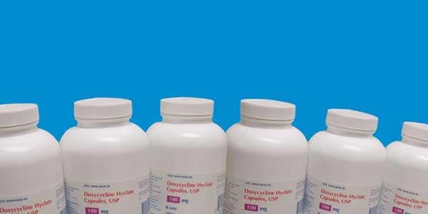 Bottles of doxycycline