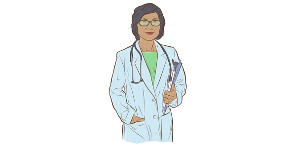 Illustration of a female doctor