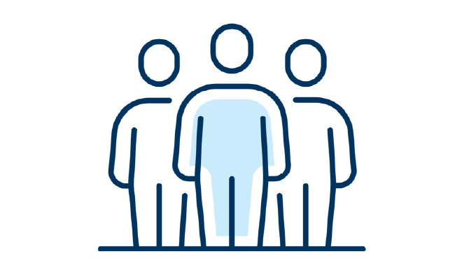 Icon of three stick people