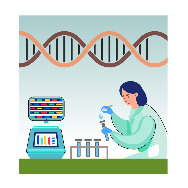 Whole genome sequencing Laboratory scientist conducting whole genome sequencing