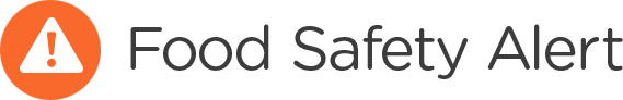 Food Safety Alert Illustration with a triangle and exclamation mark and text reading Food Safety Alert