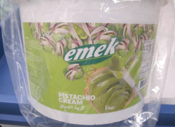 Image of a tub of pistachio cream