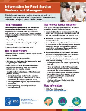 Information for Food Service Workers and Managers PDF cover