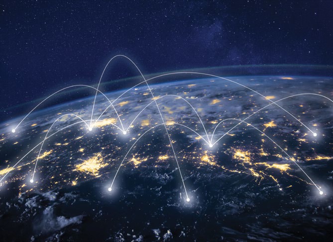 earth from space showing lines of communication between cities earth from space showing lines of communication between cities