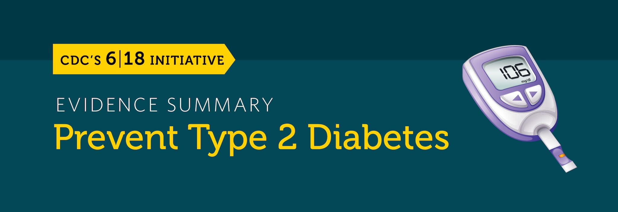 The control and prevent diabetes evidence summary banner.