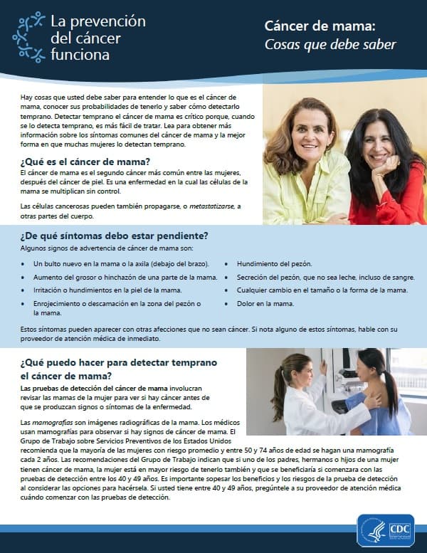 Cáncer de mama: Cosas que debe saber