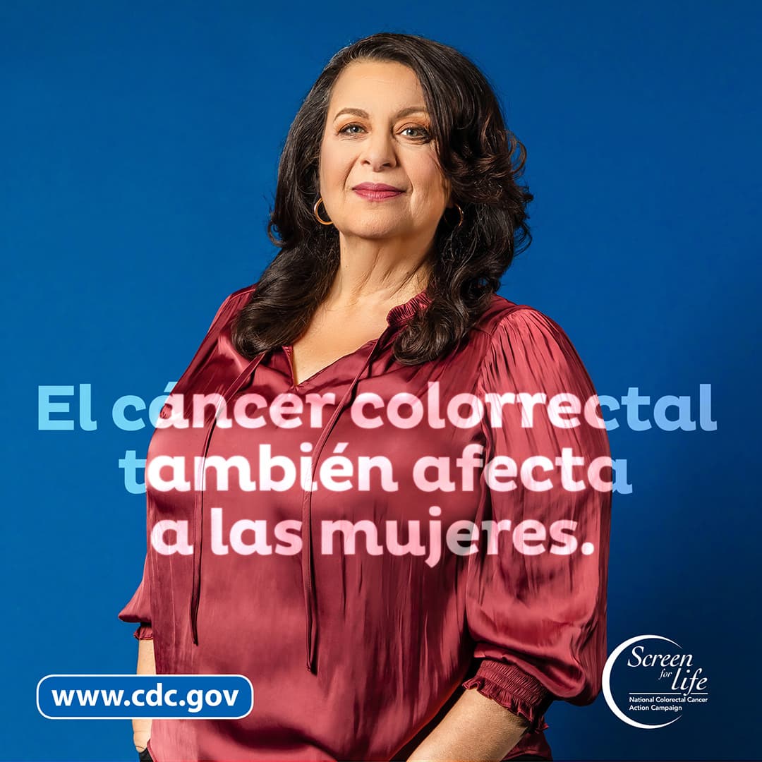 Foto de una mujer con el enlace de www.cy118119.com y el logo de Screen for Life