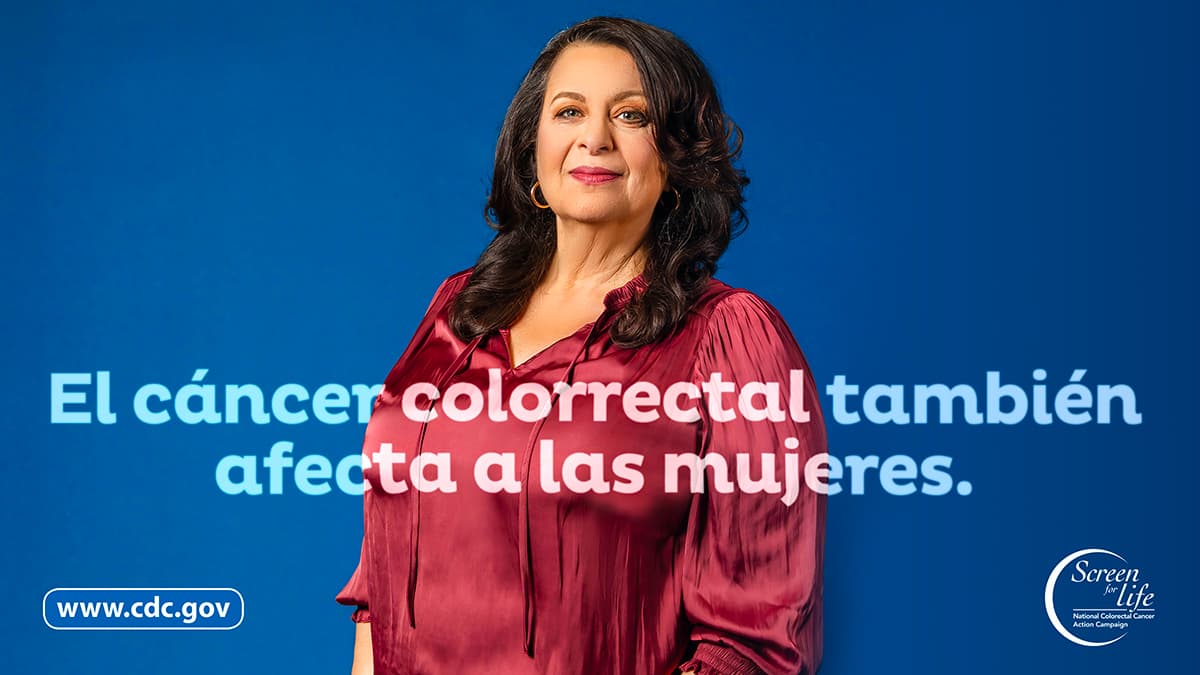 Foto de una mujer con el enlace de www.cy118119.com y el logo de Screen for Life