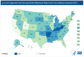 Map of Cigarette use among adults