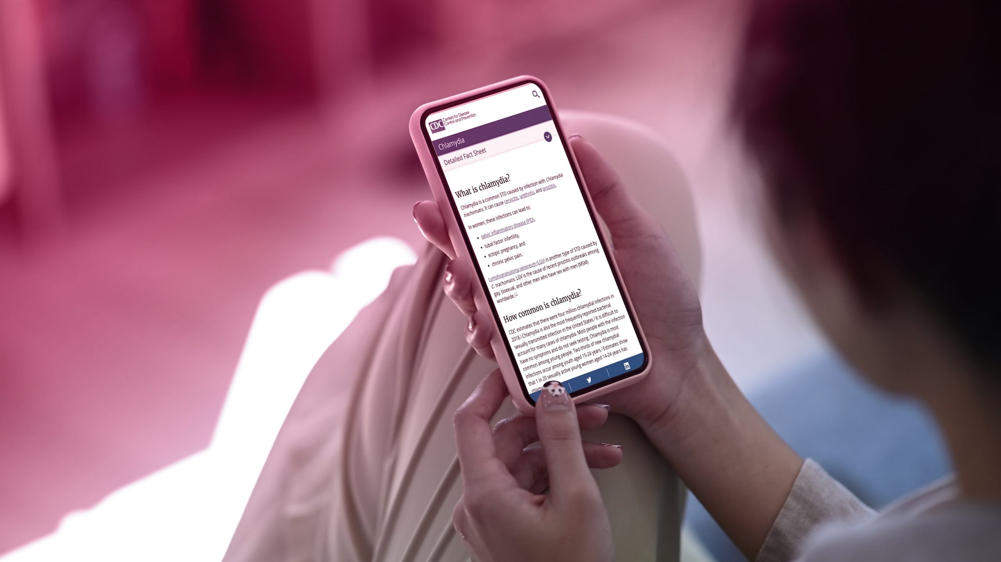 user viewing fact sheet on phone