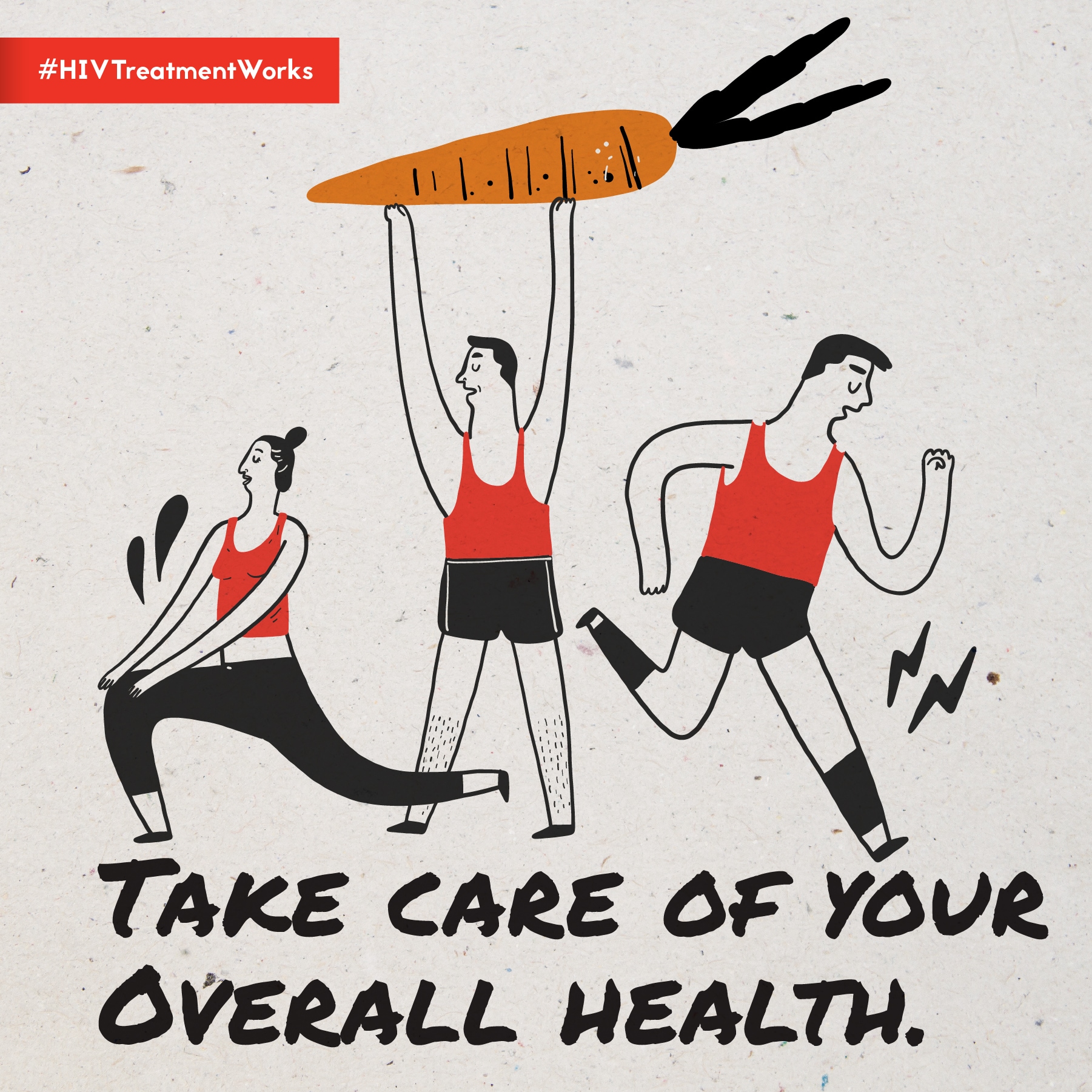overall-health Image displays animation of three figures exercising, along with the following text: TAKE CARE OF YOUR OVERALL HEALTH.