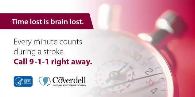 Stroke-Infocard2 Time lost is brain lost. Every minute counts during a stroke. Call 9-1-1 right away.