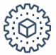 blue gear data tools icon