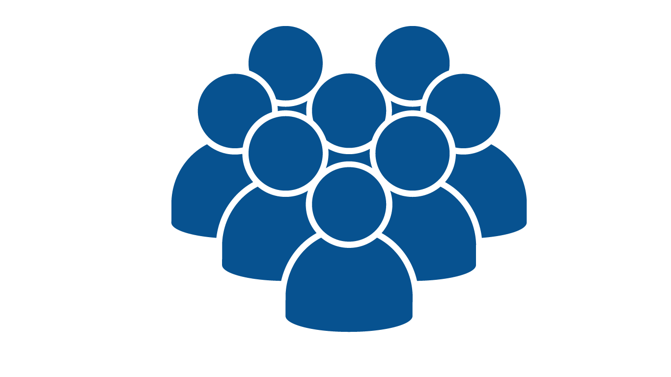 Icon of several blue people