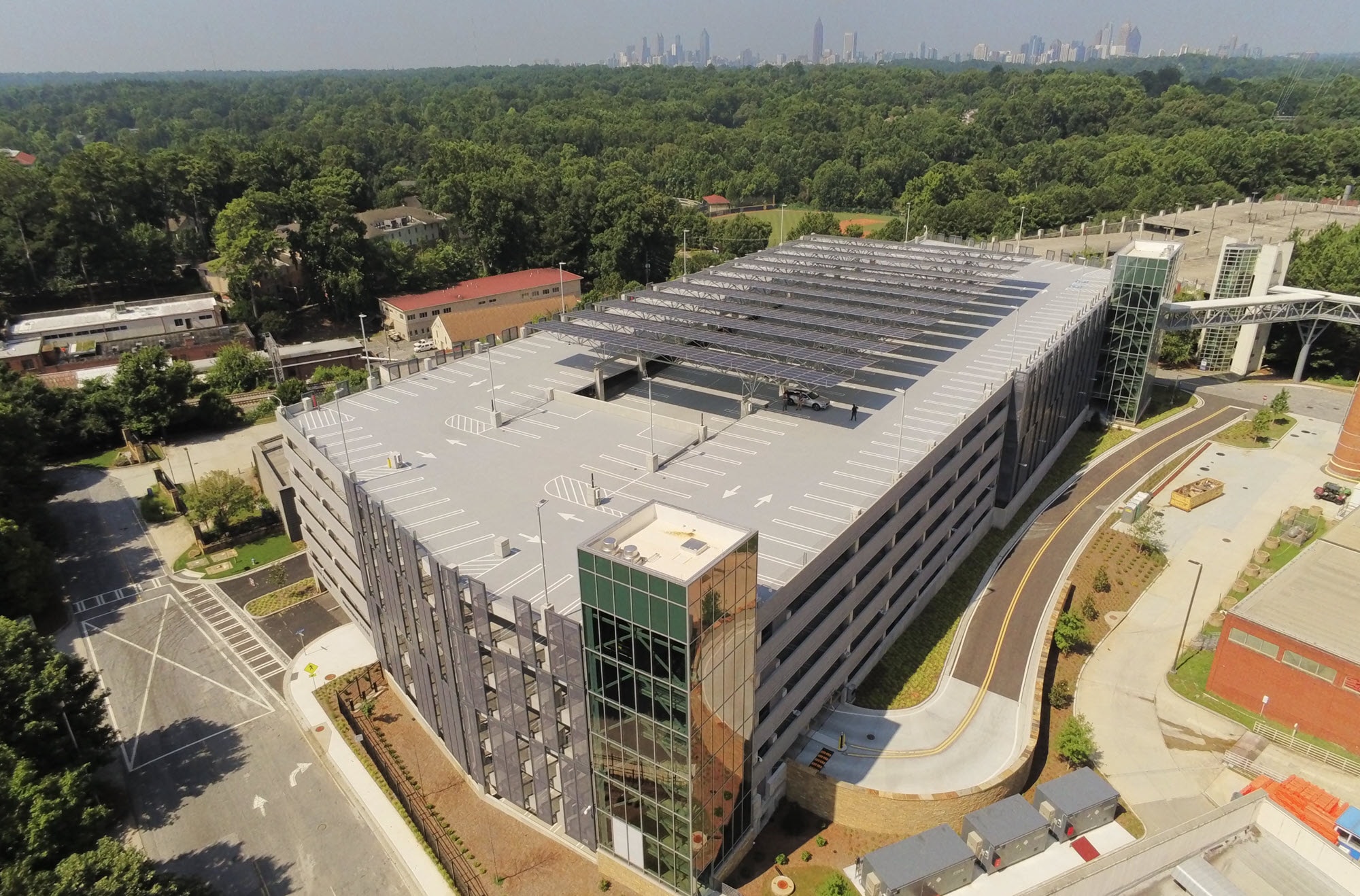 East Parking Deck Aerial aerial photo of east parking deck on CDC campus