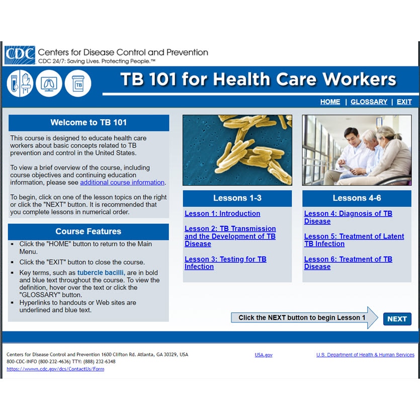 TB 101 Web Course Menu TB 101 Web Course Main Menu