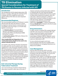 Treatment of Drug-Susceptible Tuberculosis Disease in HIV-Infected Persons
