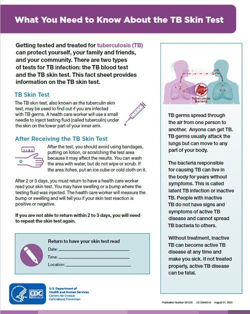 skinTestingInformation What You Need to Know About the TB Skin Test