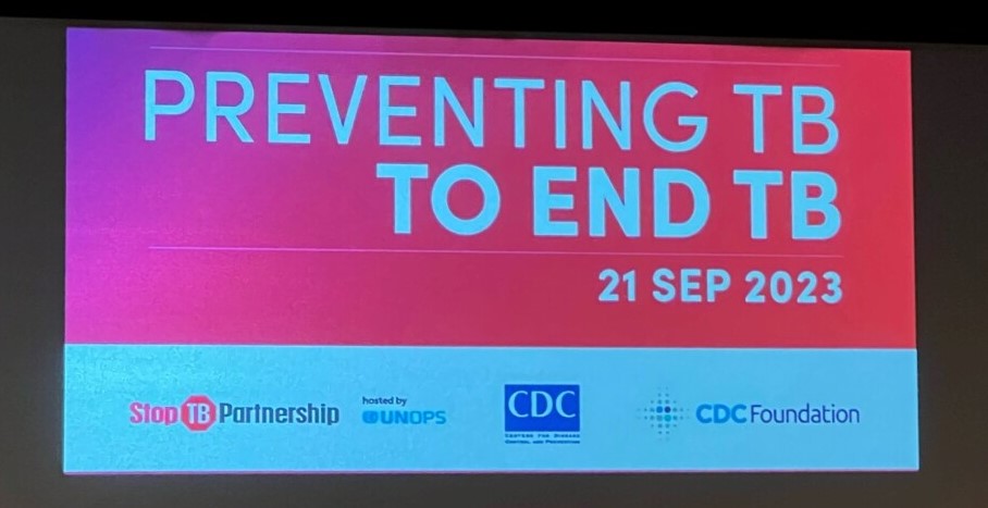 UNGA 2 Preventing TB to End TB sign