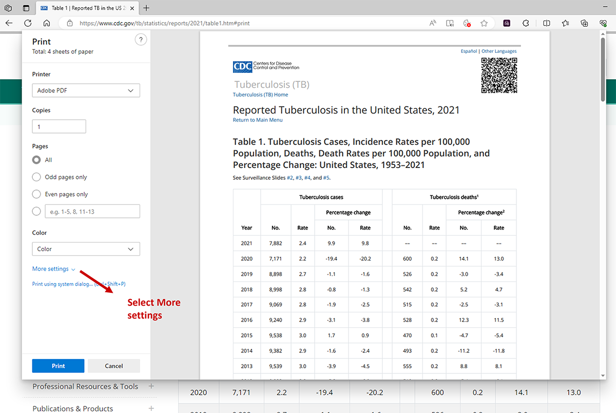 edge-fig2 Screen image showing printer custom scaling options