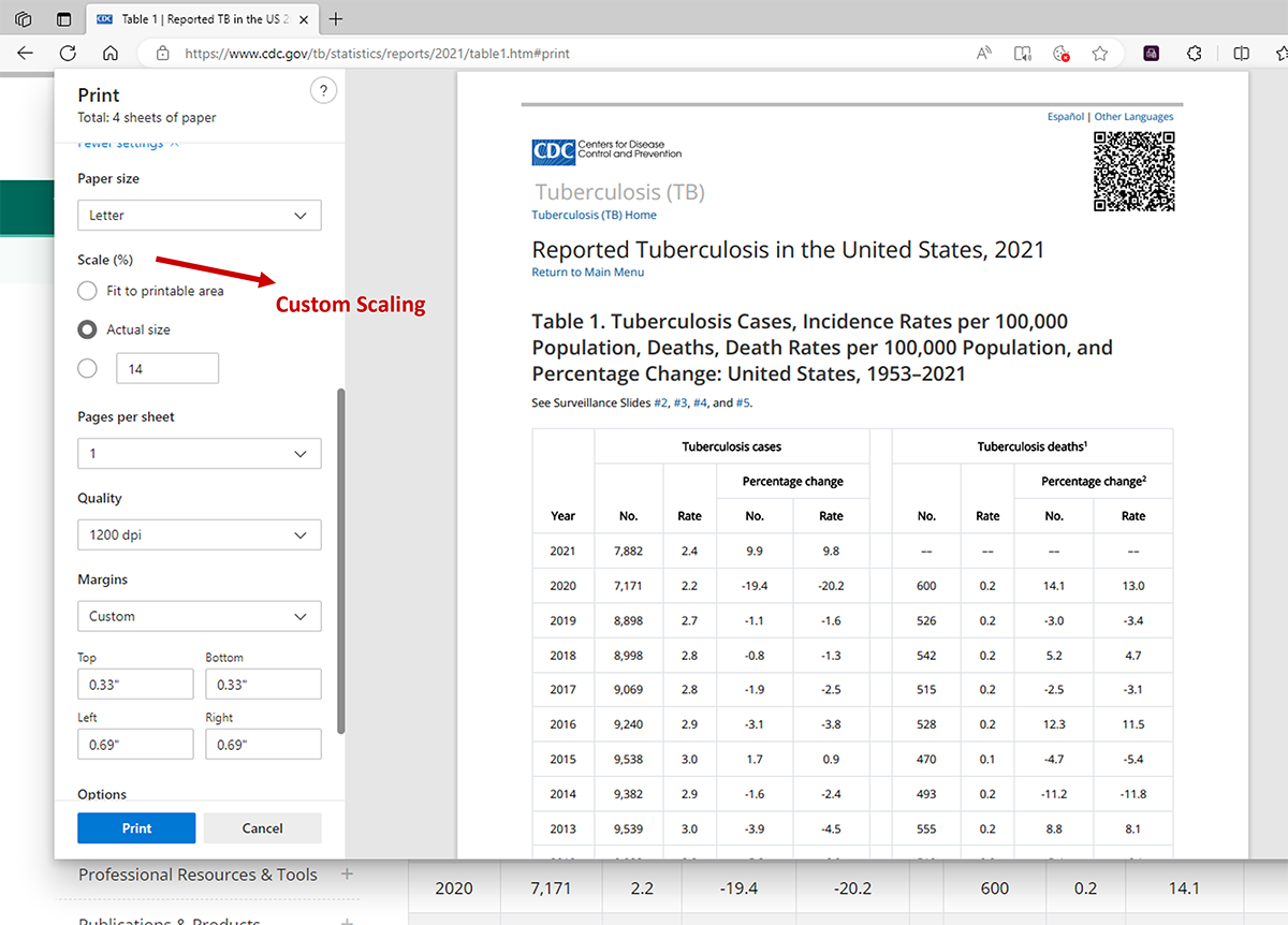 edge-fig4 Screen image showing additional printer Page Layout options