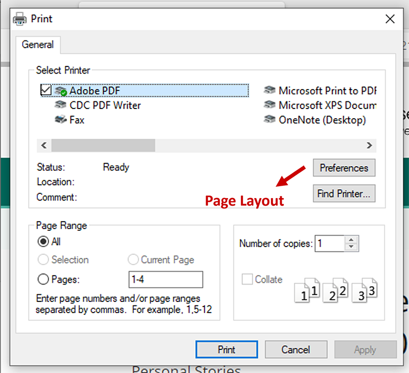 edge-fig4 Screen image showing additional printer Page Layout options