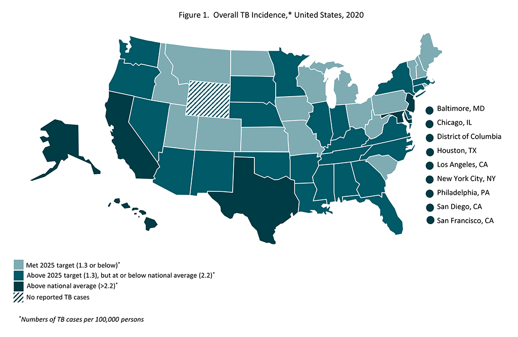 Figure 1. Overall TB Incidence, United States, 2020 Figure 1. Overall TB Incidence, United States, 2020