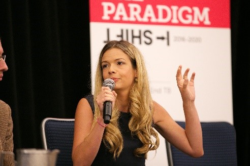 kate-tbevent Kate O’Brien speaking at a TB event.