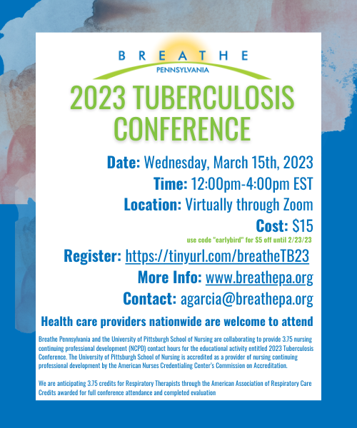 2023-Tuberculosis-Conference 2023 Tuberculosis Conference, Wednesday, March 15, 12:00 - 4:00 PM EST