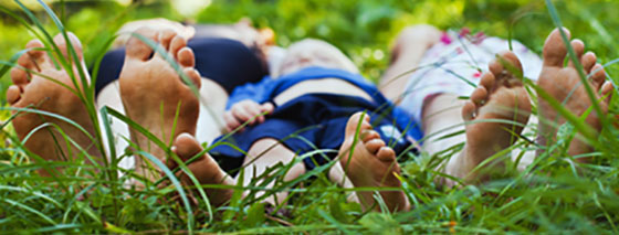 vaccination-tetanus A family’s bare feet on grass