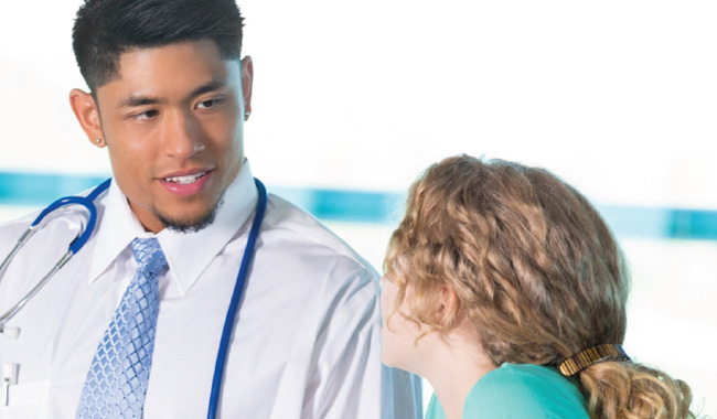 Doctor talking to patient