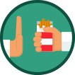 hand up refusing cigarettes