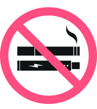 Icon showing a cigarette with a line across it Icon showing a cigarette with a line across it