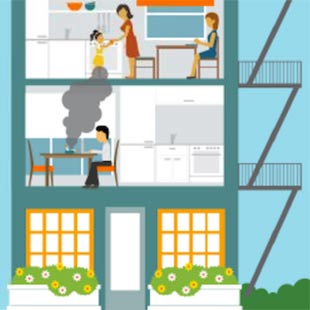 Smoke in multiunit housing can travel throughout the building.