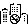 illustration of building with no smoking symbol